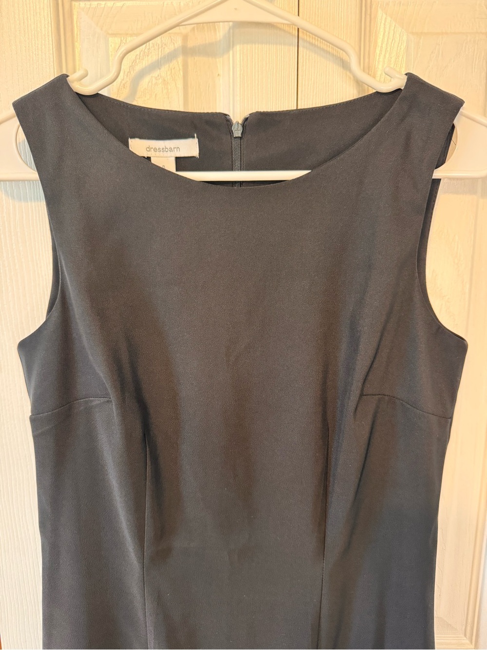 dressbarn Black Sleeveless Tailored Sheath Dress Size 4 Timeless LBD Back Zipper - Picture 3 of 11